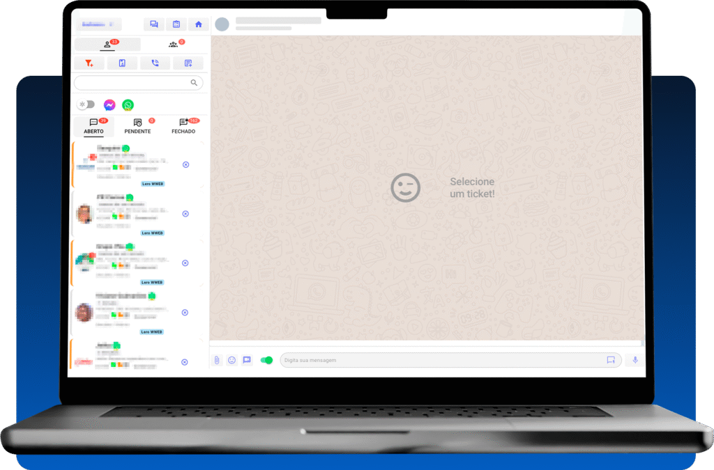 Interface da plataforma Lero Pro mostrando painel de atendimento centralizado.